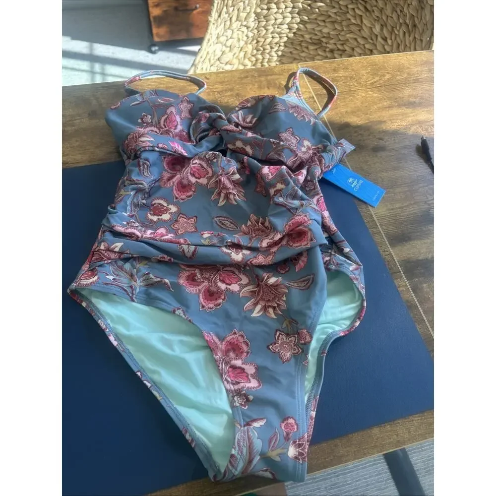 Cupshe Women's One Piece Swimsuit Tummy Control V Neck Bathing Suit Size Medium - Picture 7 of 16